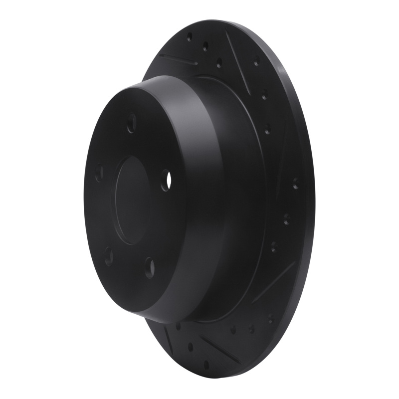 Jeep Grand Cherokee Brake Rotor (1) - Rear Right - R1 Concepts - Drilled & Slotted - Black - `99-`04